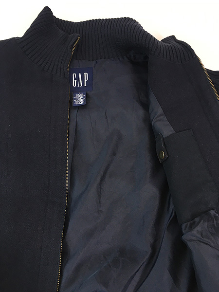 古着 90s GAP ニットリブ ハイネック メルトン ウール ドライバーズ