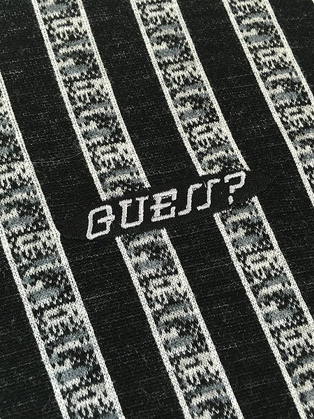 古着 90s USA製 GUESS JEANS 太ピッチ ワイド ストライプ ライト