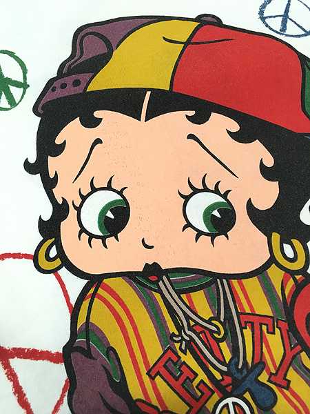 レディース 古着 90s BETTY BOOP ベティ ブープ マルチ ピースマーク