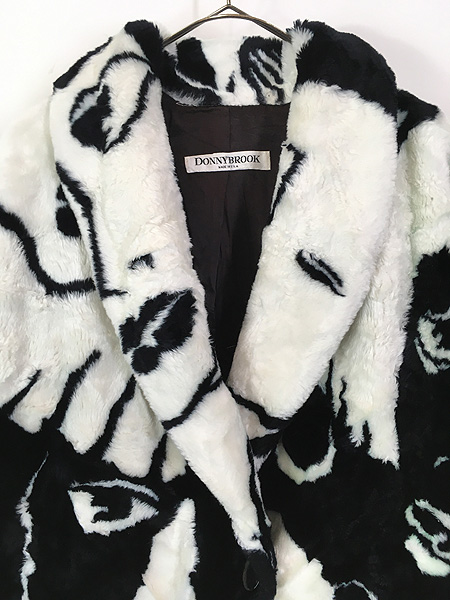 レディース 古着 80s USA製 DONNY BROOK モノトーン フェイス柄