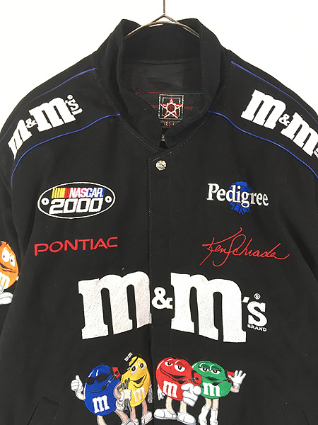 古着 00s USA製 「m&m's」 企業 刺しゅう レーシング ジャケット XL