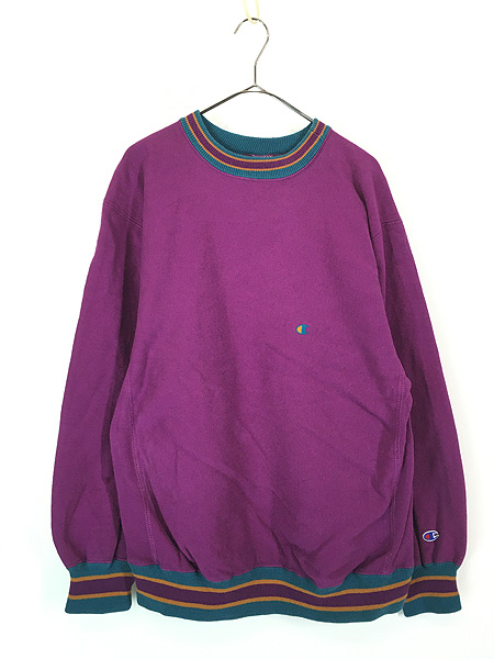 古着 90s USA製 Champion Reverse Weave ワンポイント リブライン