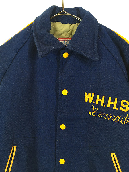 古着 70s EMPIRE 豪華 チェーン ステッチ パデッド 襟付き メルトン