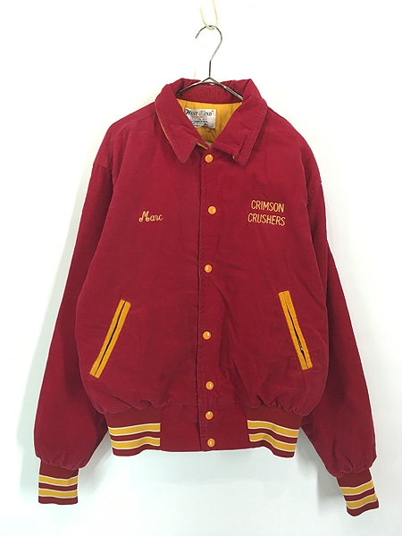 古着 80s USA製 豪華 ステッチ パデット 襟付き コーデュロイ