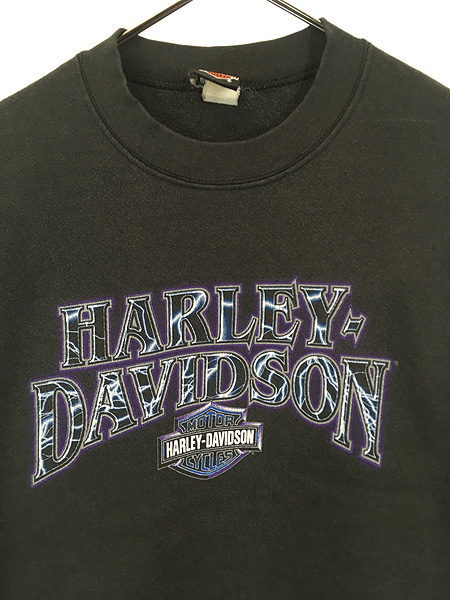 古着 90s- HARLEY DAVIDSON 豪華 4面 ブルー サンダー ライトニング