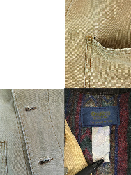 古着 80s OshKosh B'gosh ネイティブ ブランケット ライナー ブラウン