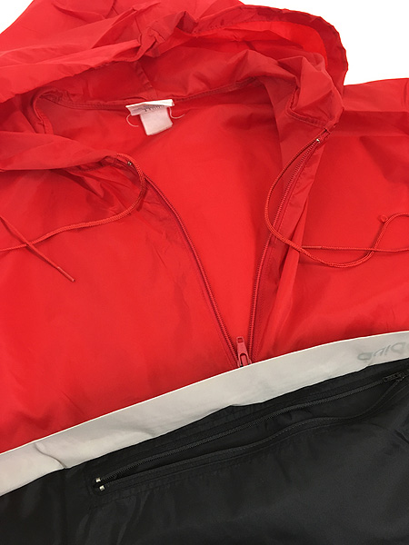 古着 80s adidas 赤×黒×グレー 3カラー ハーフジップ プルオーバー