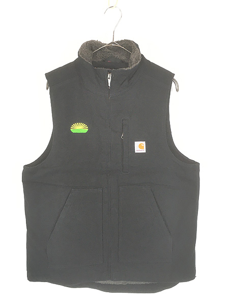 古着 Carhartt 裏ボア ブラック ダック ハイネック ベスト S - 古着