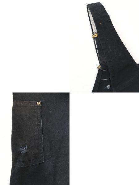 古着 USA製 Carhartt ブラック ダック Wニー ワーク オーバーオール