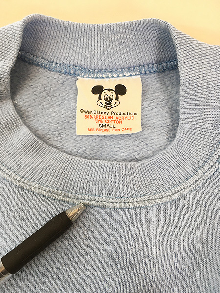 古着 80s USA製 Disney ミッキー 白足 スウェット トレーナー S 古着