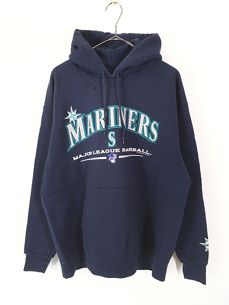 古着 00s MLB Seattle Mariners マリナーズ スウェット パーカー L位
