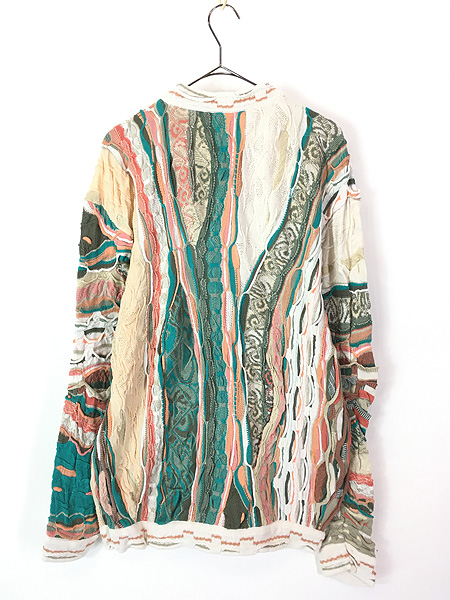 古着 90s Australia製 COOGI 3D カラフル ランダム ストライプ アート