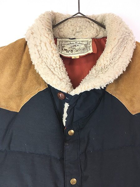 古着 70s USA製 William Barry 本革 スエード ヨーク ボア ショール