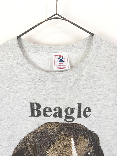 古着 90s USA製 犬 ビーグル アニマル スウェット トレーナー L 古着