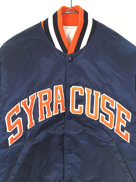 古着 90s USA製 STARTER SYRACUSE 光沢 サテン カレッジ スタジャン