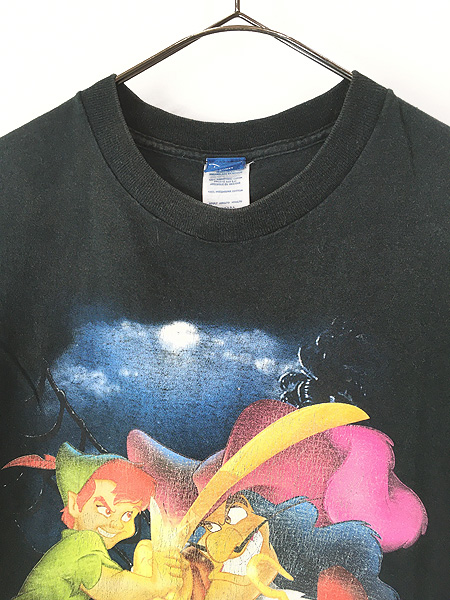 古着 Disney ピーターパン フック船長 「Pan vs Hook」 Tシャツ L 古着