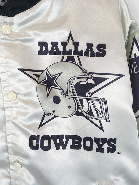 古着 90s USA製 NFL Dallas Cowboys カウボーイズ 光沢 サテン