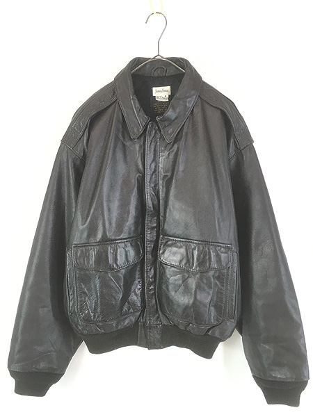 古着 90s USA製 DeLON 豪華 チェーン ステッチ パデッド 本革 レザー袖