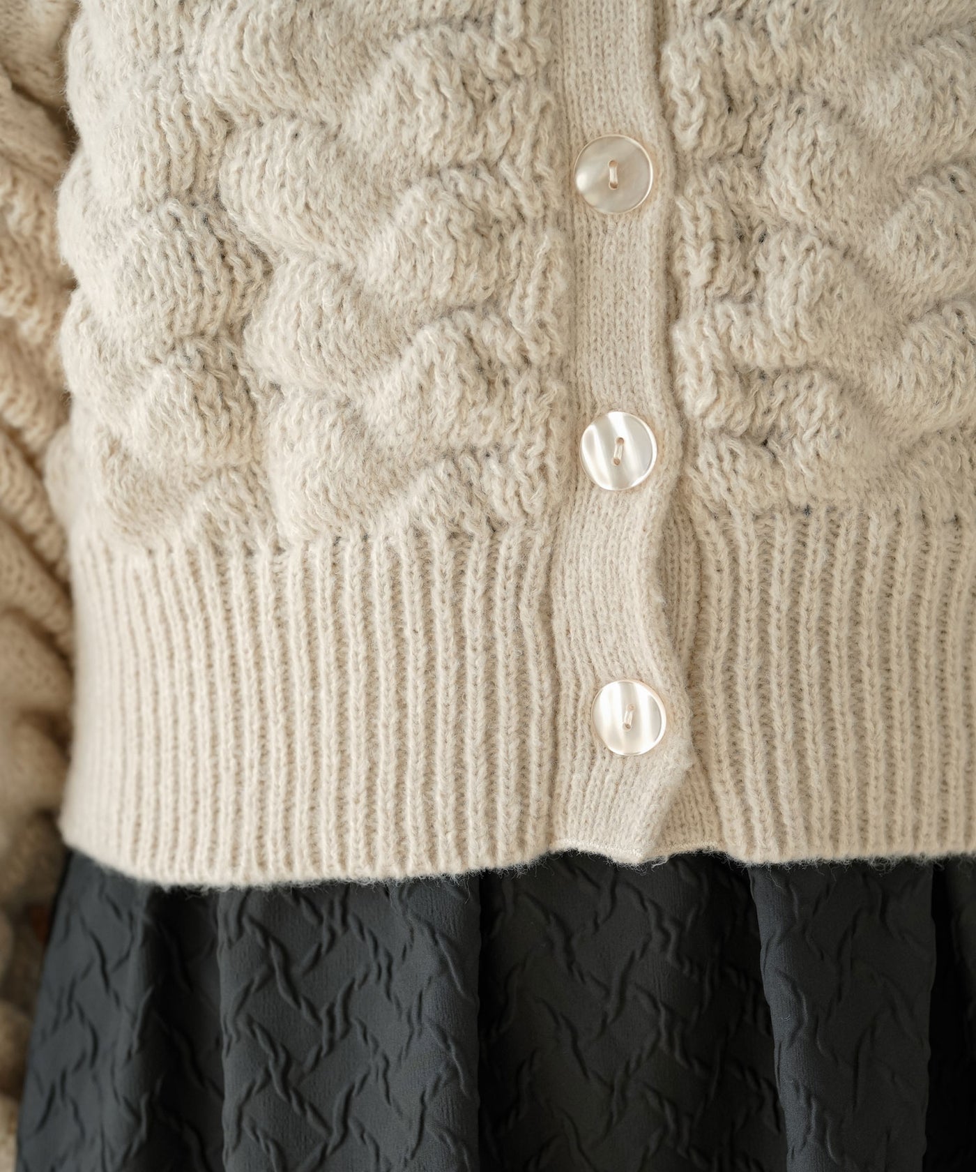 ぽこぽこ編みニットカーディガン – レディースファッション通販の夢