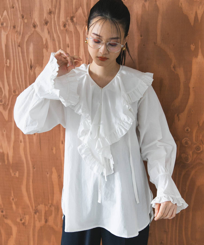 襟取り外し可能2wayフリルブラウス – レディースファッション通販の夢