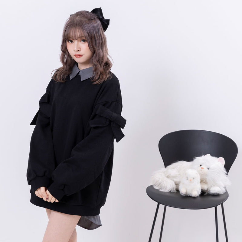 ショルダーリボンスウェットワンピース – レディースファッション通販