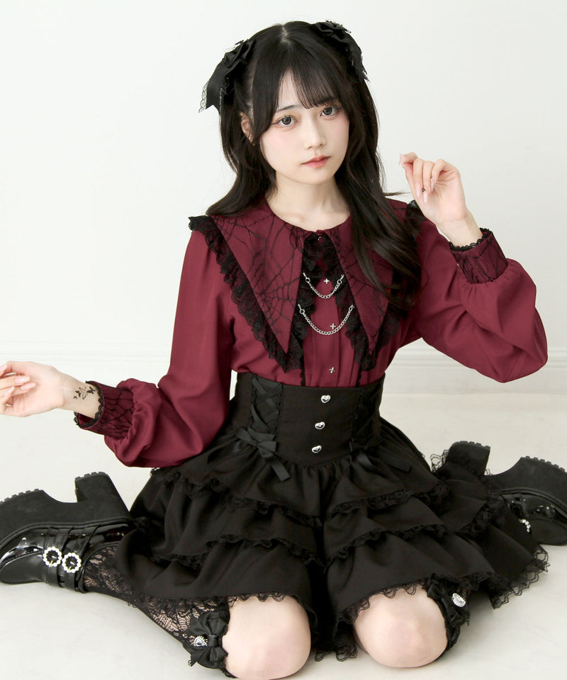 角襟クモレースチェーンブラウス – レディースファッション通販の夢