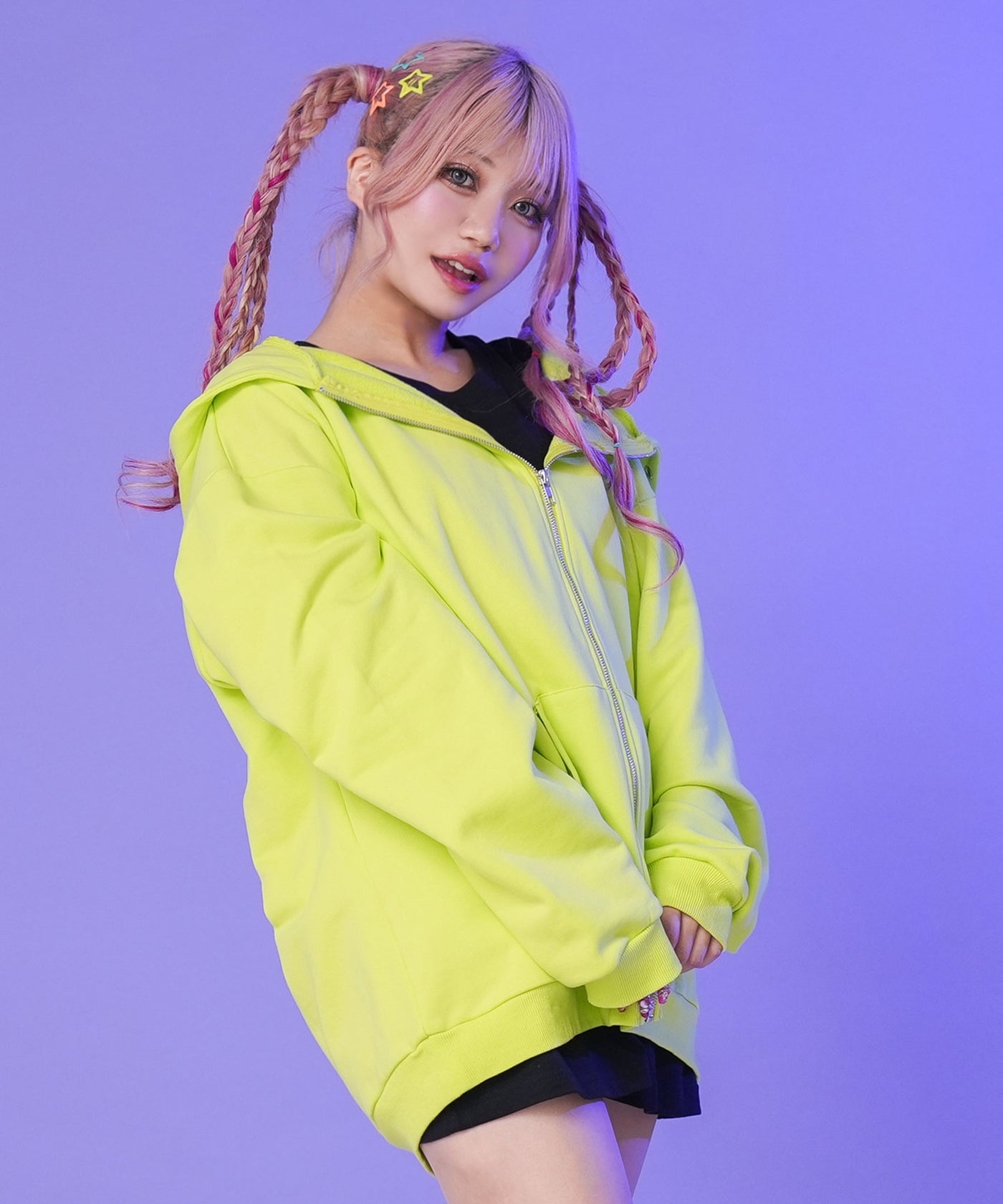 上質スウェットデビル悪魔の角耳付きオーバースウェットorZIPパーカー