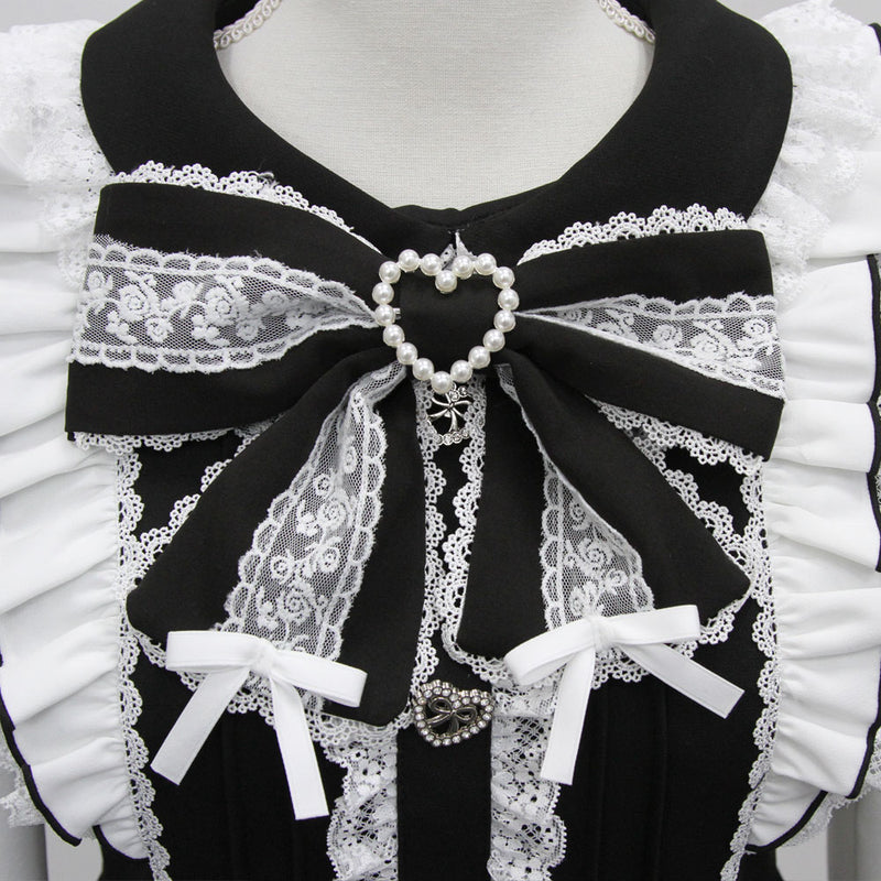 バラレースパールリボンハートビジューワンピース – レディース