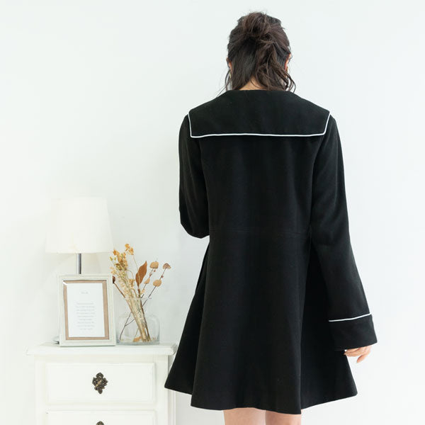 ビジュー釦セーラーカラーコート – レディースファッション通販の夢