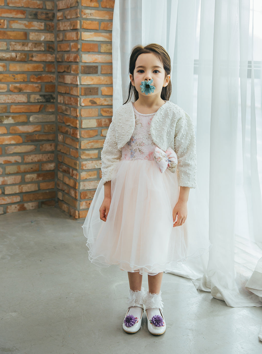 子供ドレス|子供ドレスならピンクフラワーコットンチュールドレス