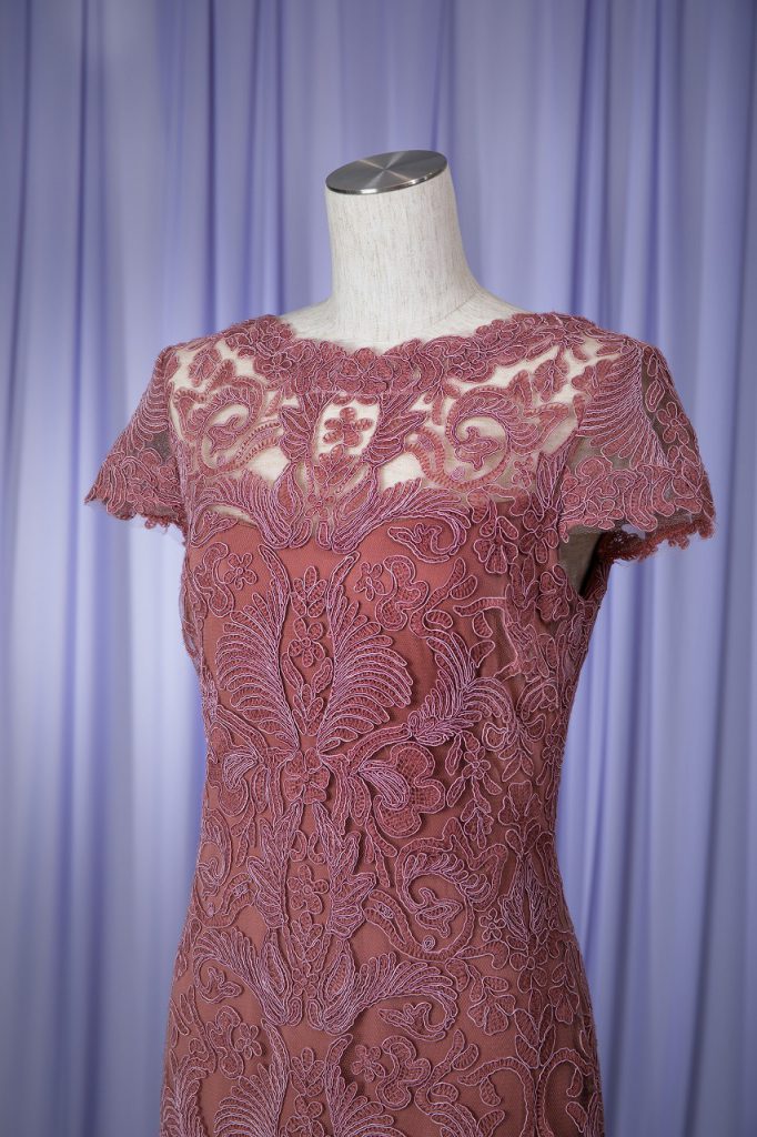 TADASHISHOJI タダシショージ YOKEレースピンクドレス | 結婚式