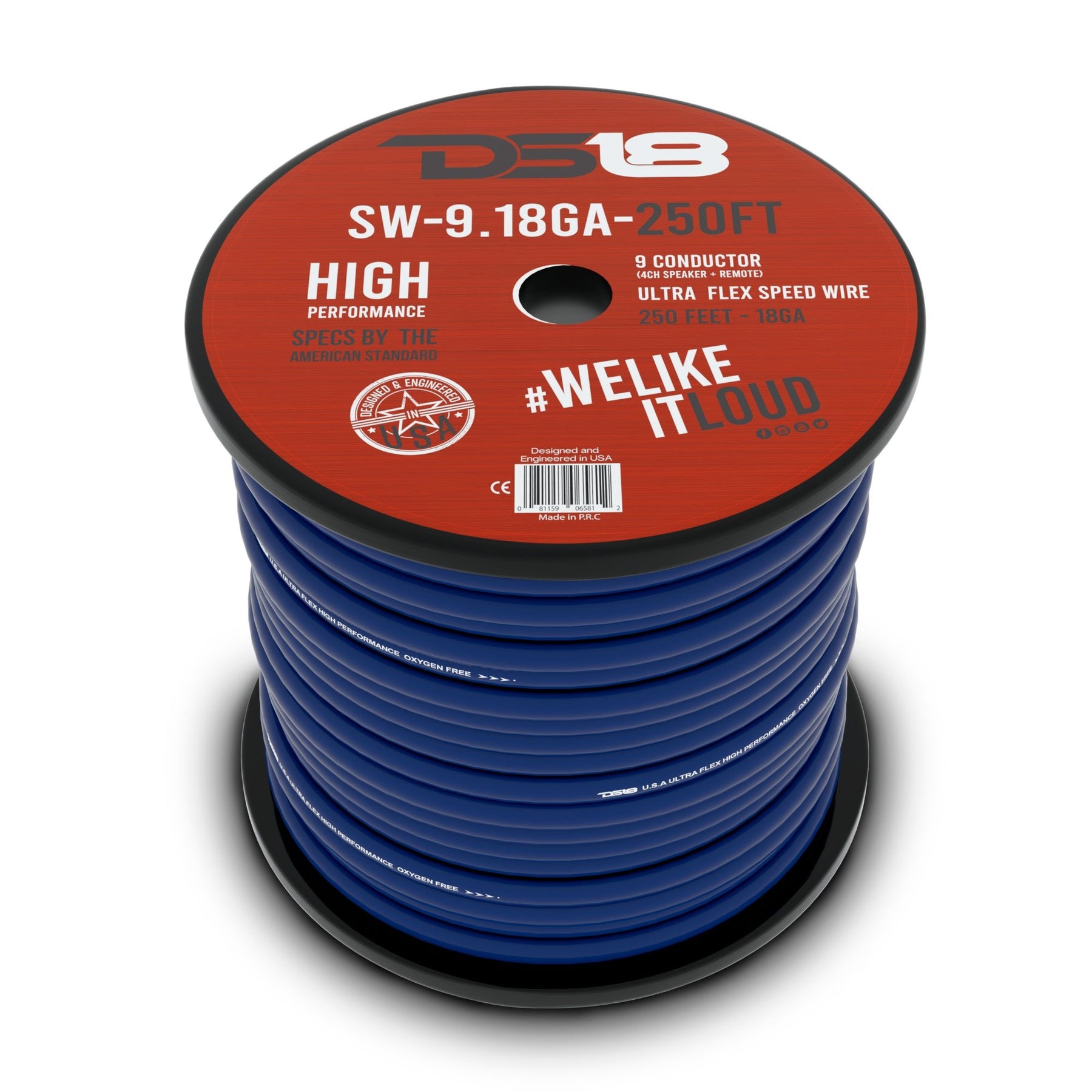 DS18 SW-9.18GA-250FT 9x18-GA Ultra Flex CCA Speed Speaker Wire 250 Ft