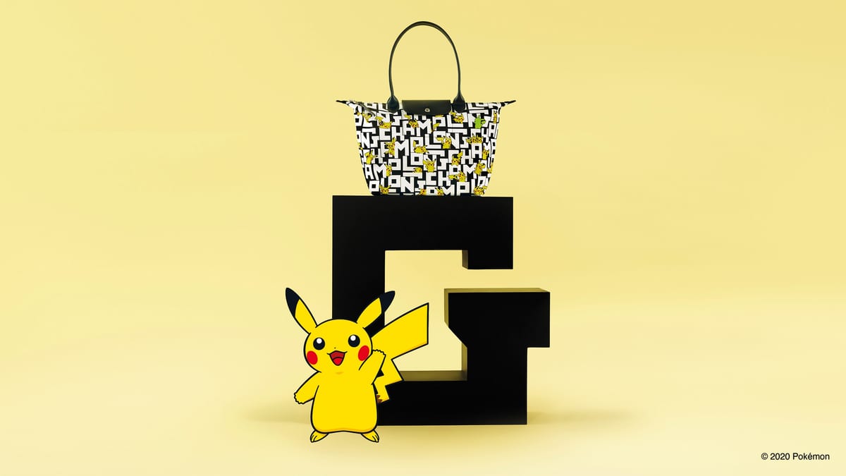 ジョッキー帽をかぶったピカチュウ柄！「Longchamp x Pokémon