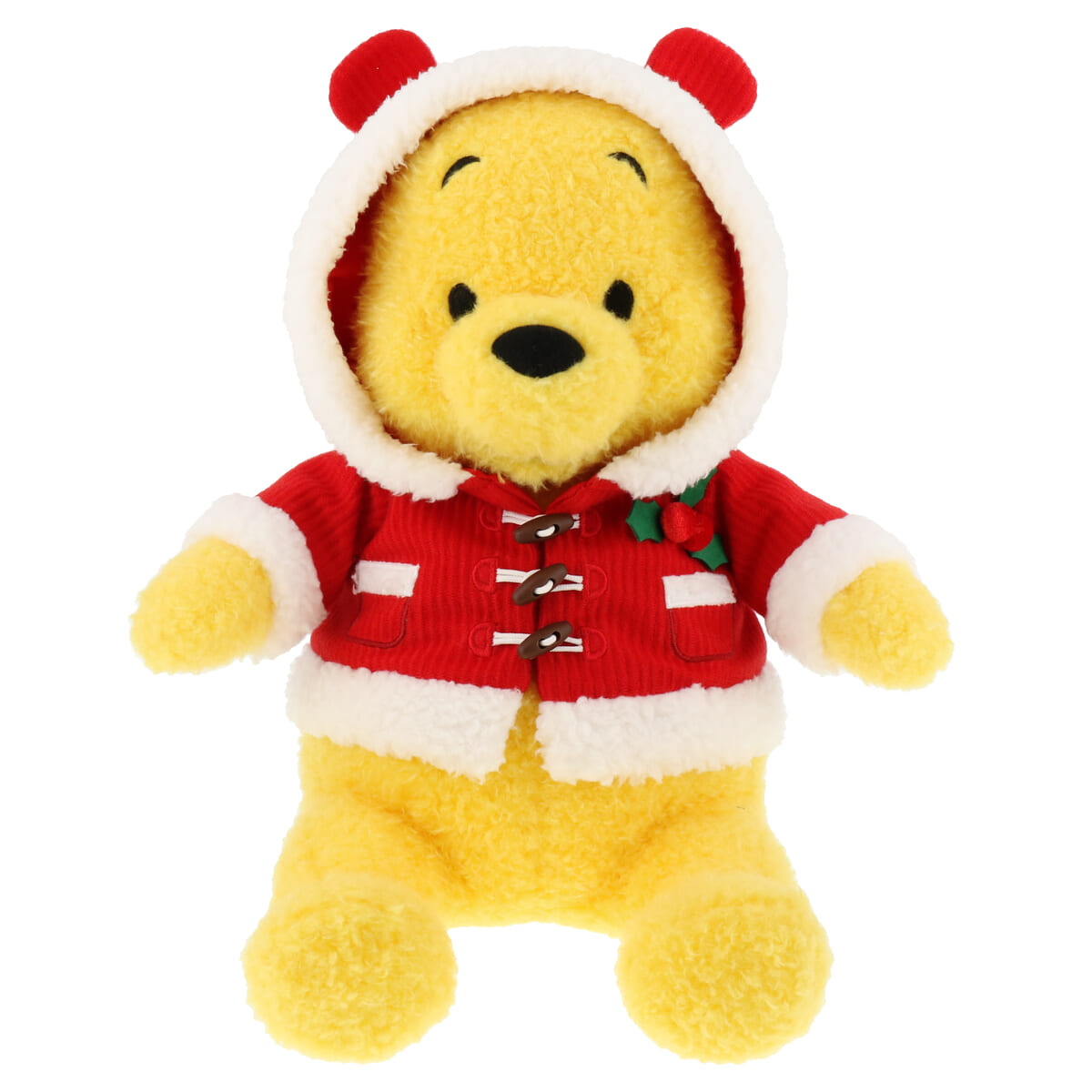 赤いコートを着たくまのプーさんのぬいぐるみ！東京ディズニーリゾート