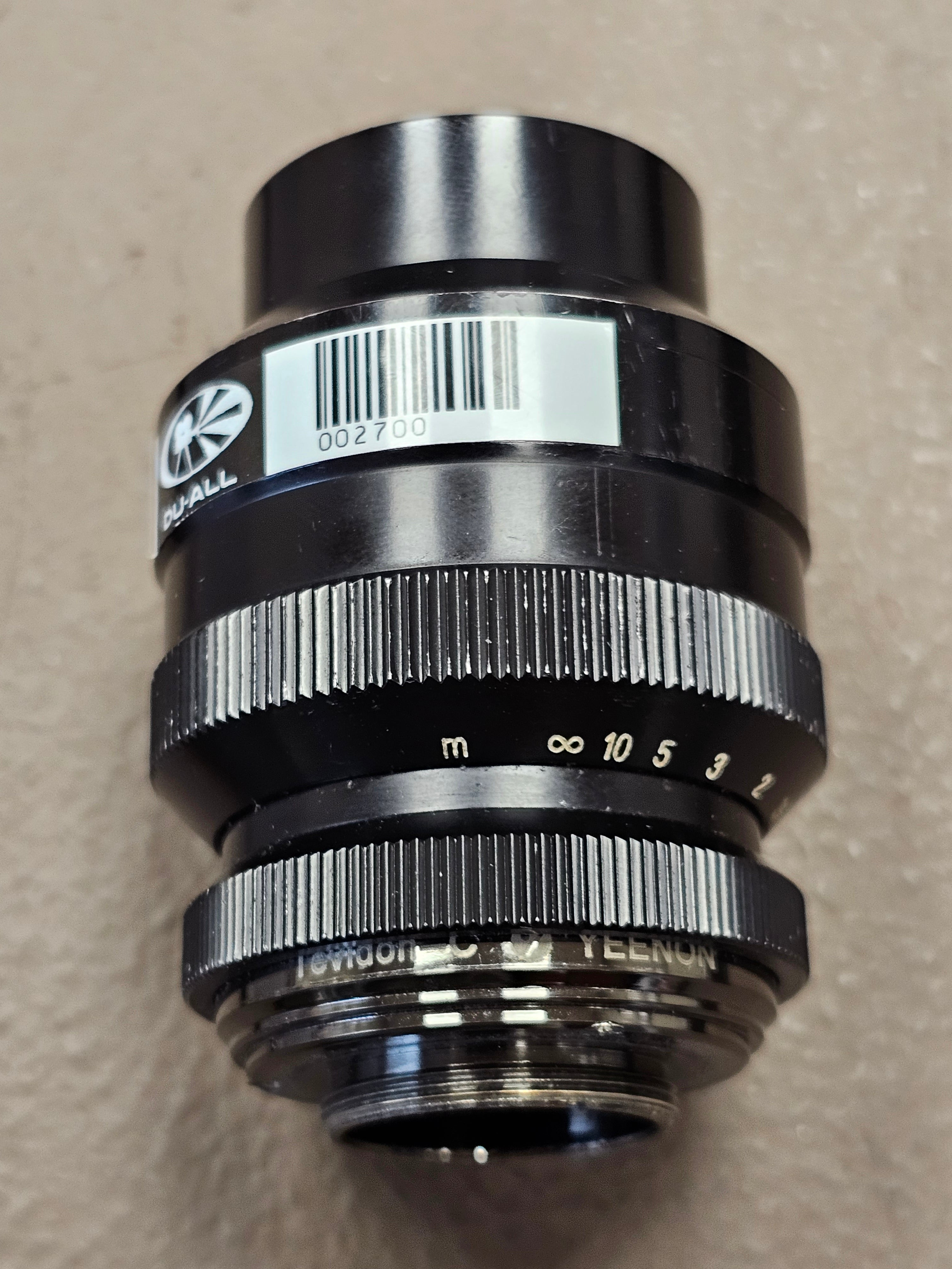 Carl Zeiss Jena DDR Tevidon 50mm f1.8 C-Mount Lens S# 1646 – Du