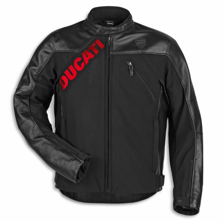 DUCATI LOGO C1 BLACK LEATHER-FABRIC JACKET BY SPIDI - Ducati Detroit