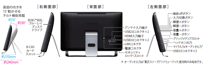 dynabook REGZA PC D713/W6, D833/W8（Core i7） 2013夏モデル Web