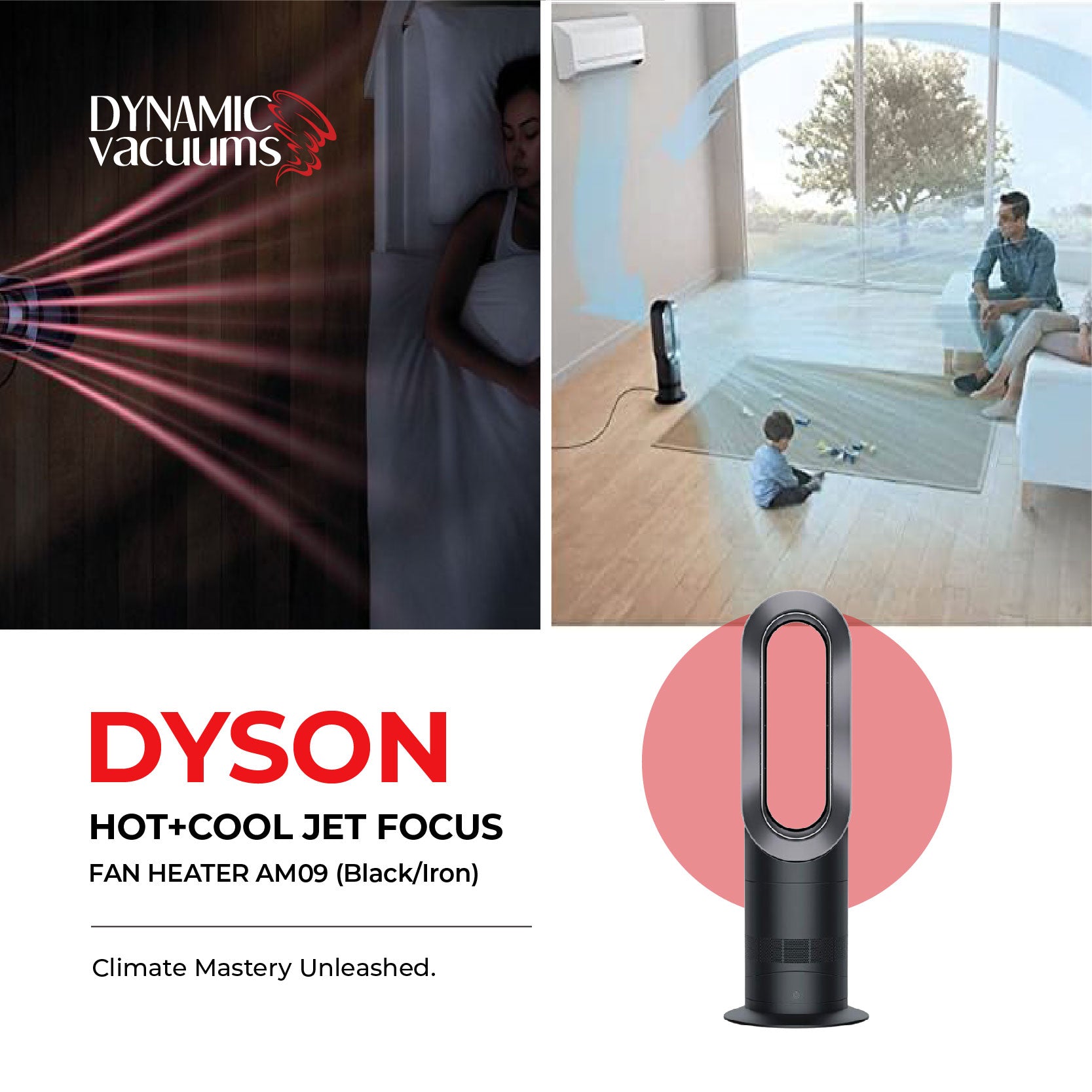 Dyson Hot+Cool Jet Focus Fan Heater AM09 (Black/Iron) – Dynamic