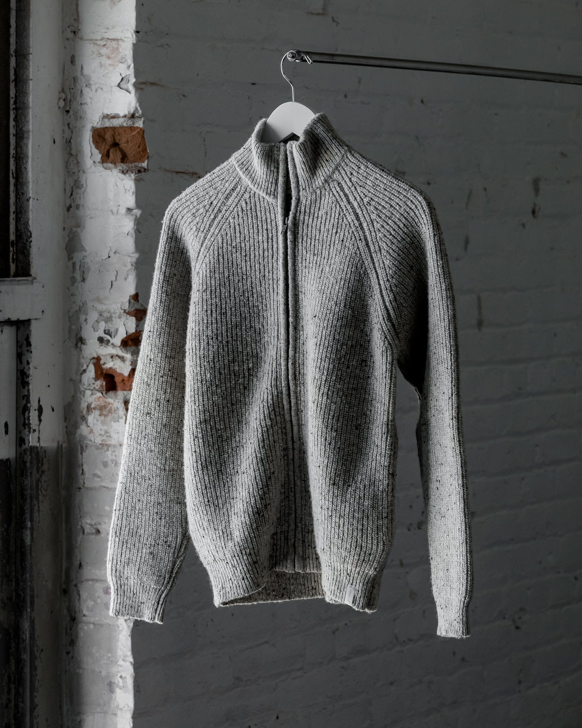The Mens Fisherman Full Zip | 100% Merino Wool Knit Sweater