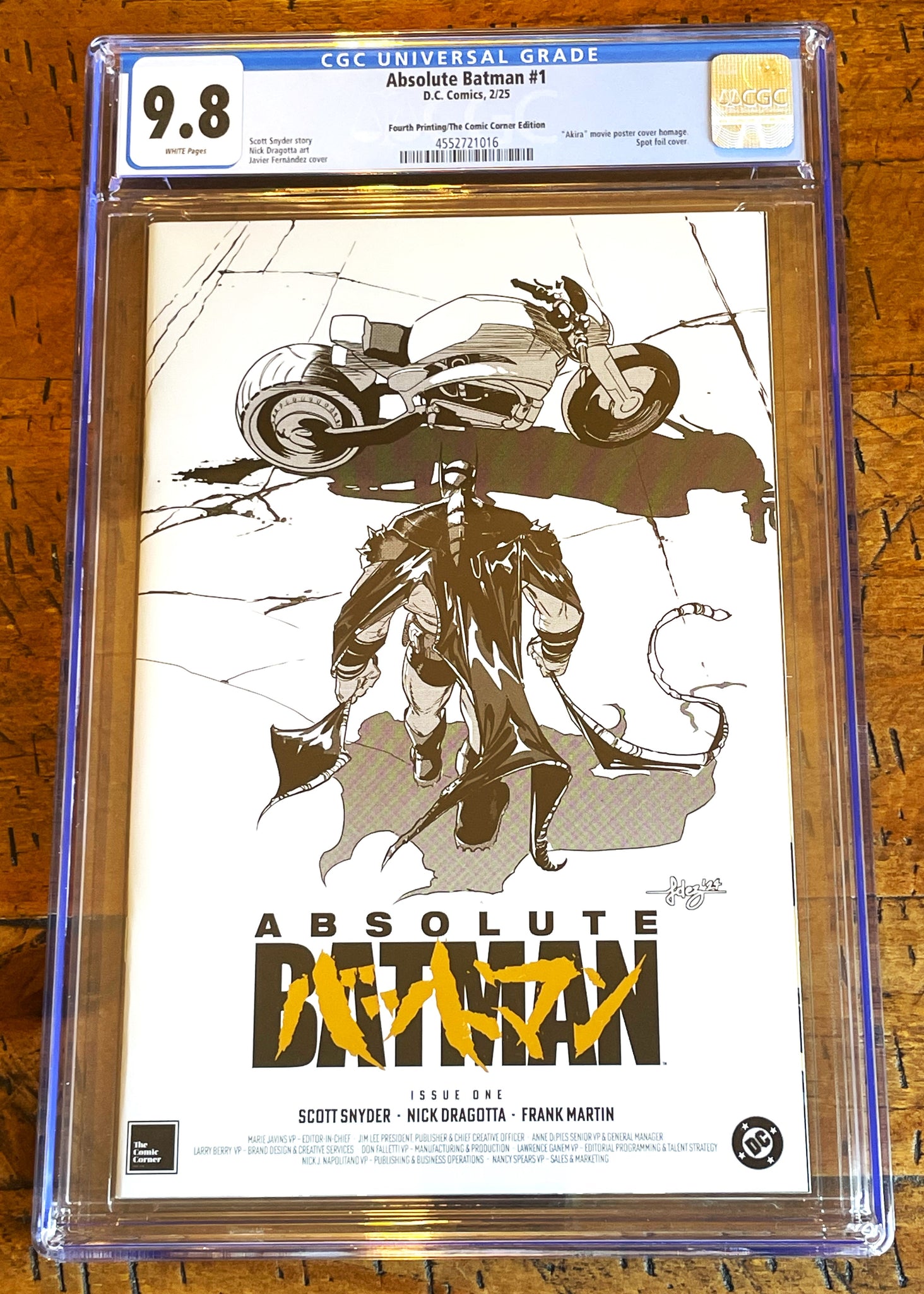 ABSOLUTE BATMAN #1 CGC 9.8 FERNANDEZ EXCL 