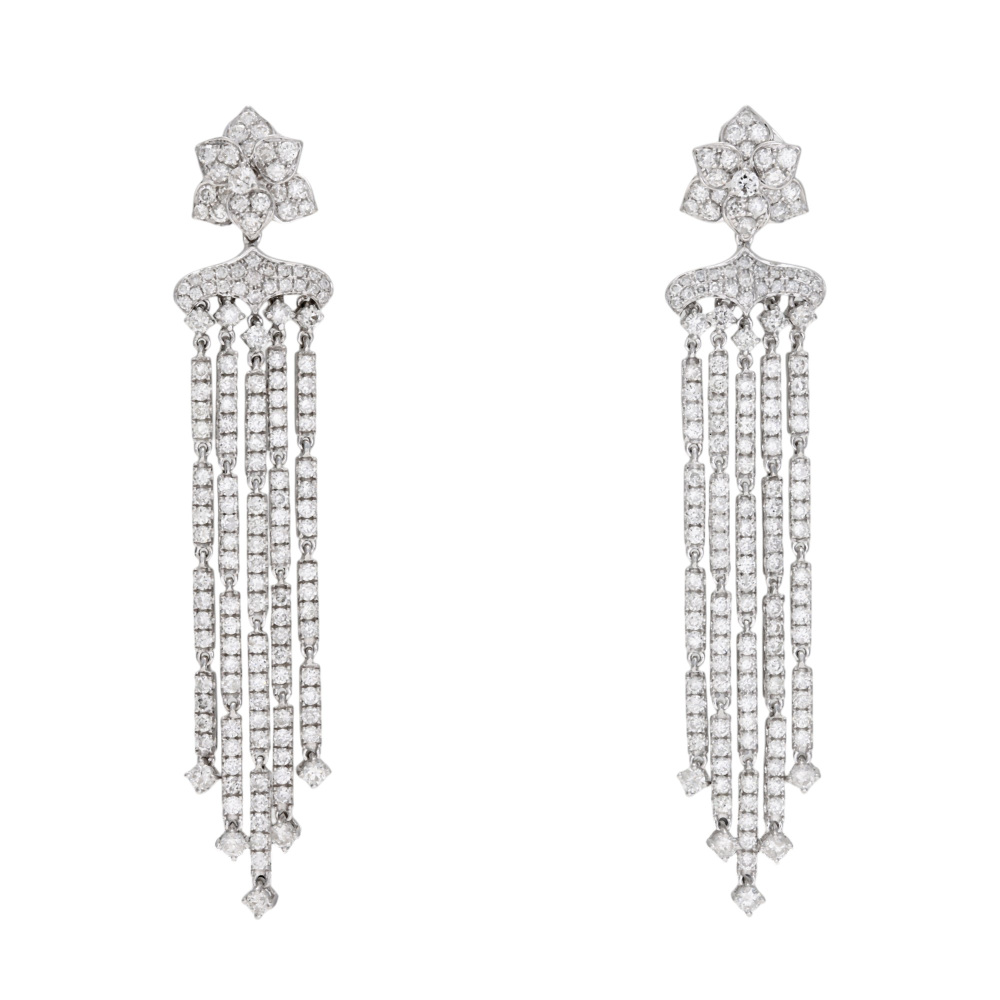 K18ホワイトゴールド ダイヤモンド ピアス J394215 | ユキザキセレクト