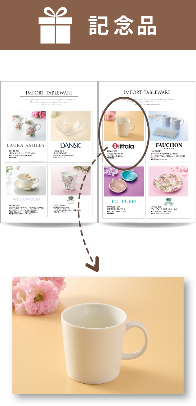 引出物のギフト（ハンディセレクト）で3品選べる贈り物｜マイ