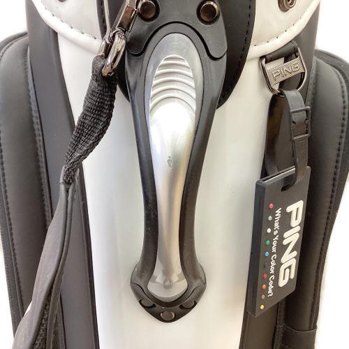 PiNG (ピン) キャディバッグ ホワイト×ブラック 9型 5分割｜トレファク