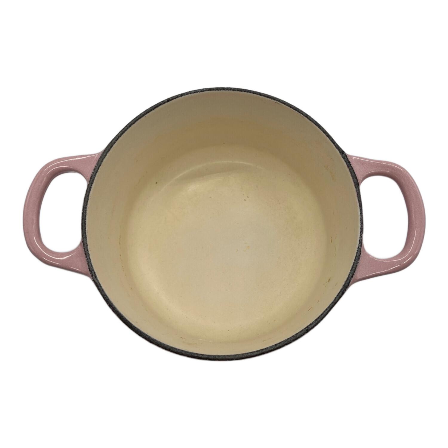 LE CREUSET (ルクルーゼ) 両手鍋 SIZE 14cm ピンク ココット・ロンド