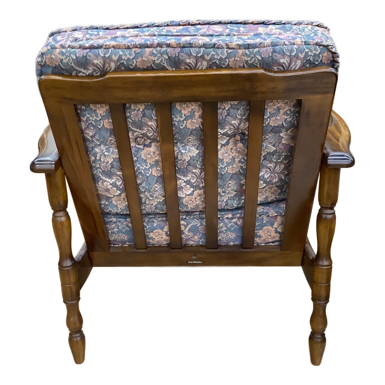 karimoku (カリモク) 1人掛けソファー 381 ブラウン×マルチカラー