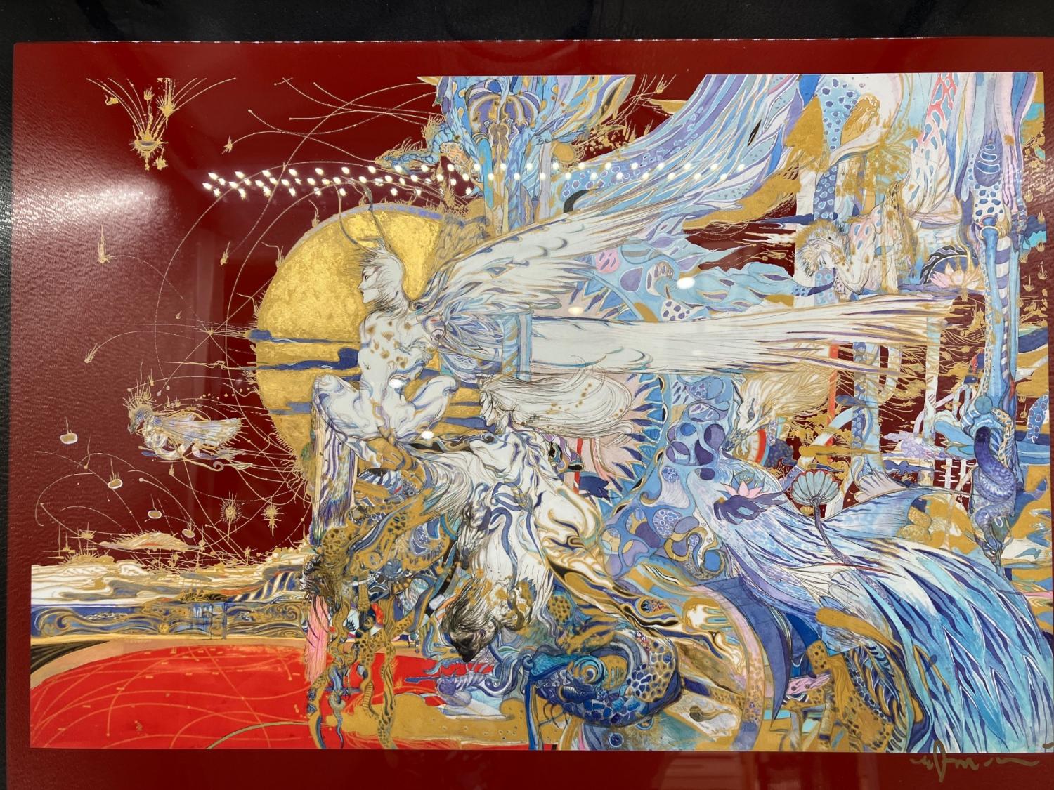 天野 喜孝 漆 朱 セミオーダー 飛天 V 作品番号：117 小傷・漆スレ有