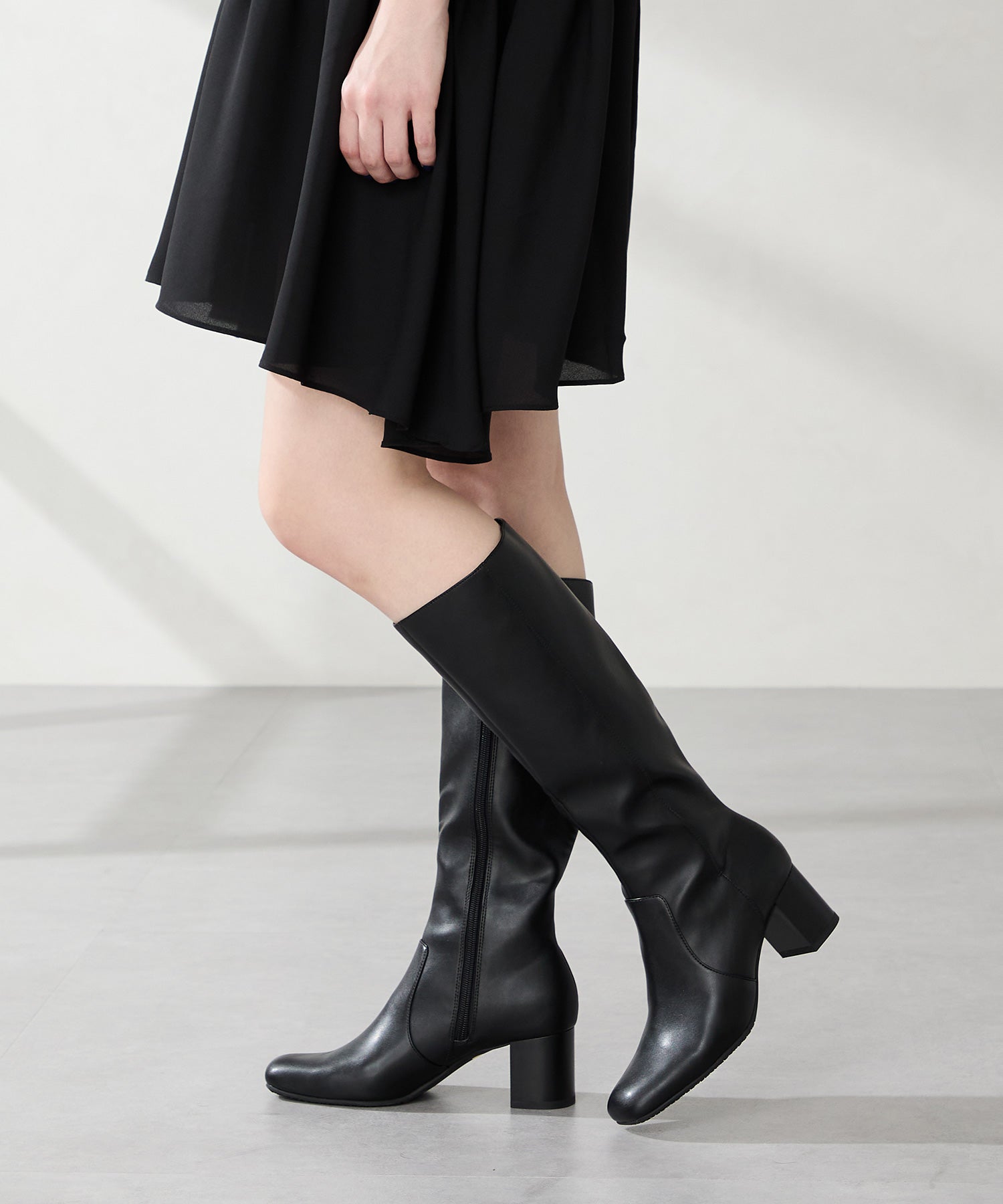 スクエアトゥチャンキーヒールロングブーツ/51501 – ORIENTALTRAFFIC