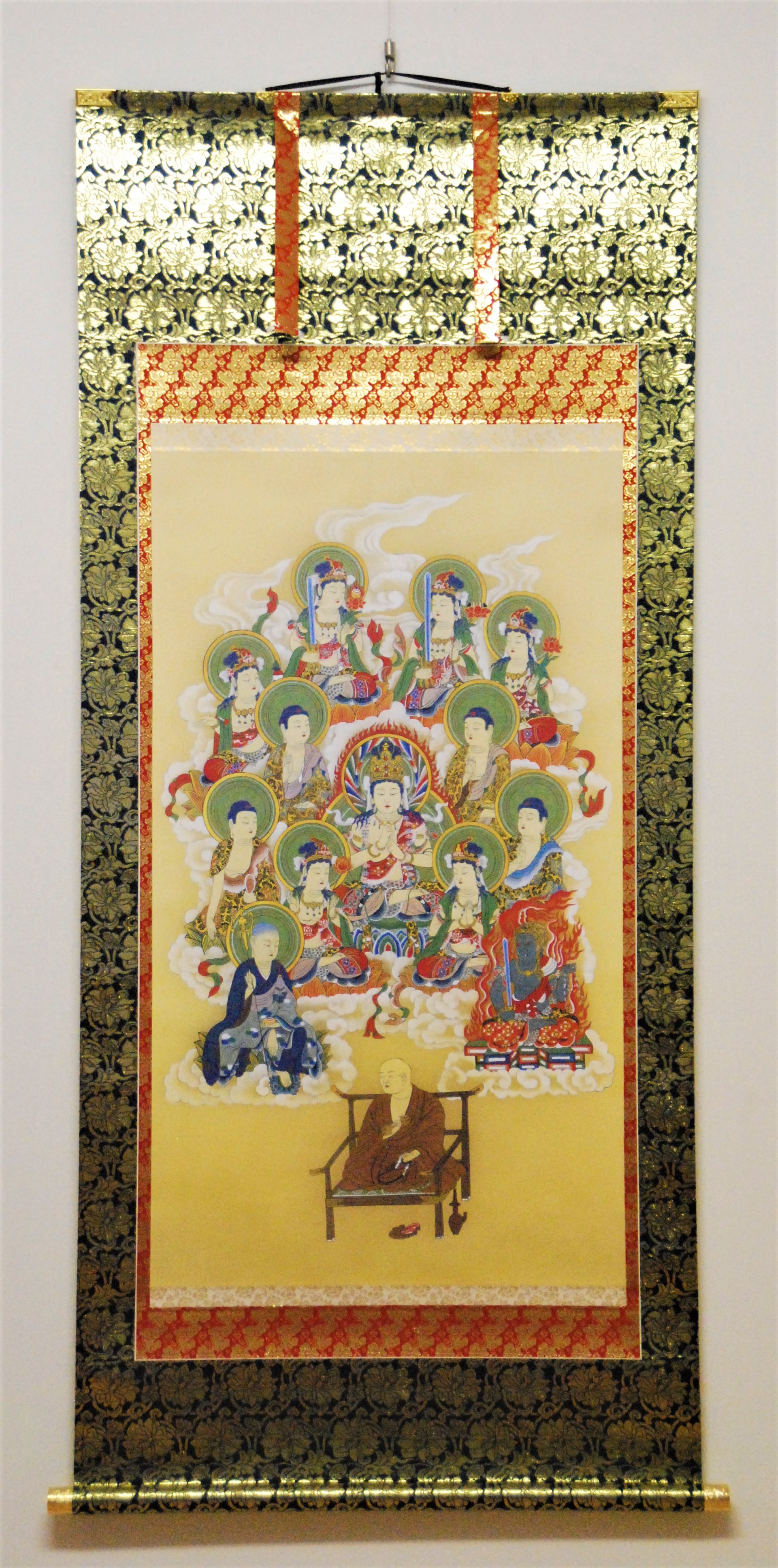 阿波掛軸堂 / A-049 真言十三佛大師付巾広 (和紙印刷)