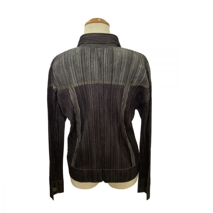 ISSEY MIYAKE イッセイミヤケ PLEATS PLEASE デニム転写 ジャケット