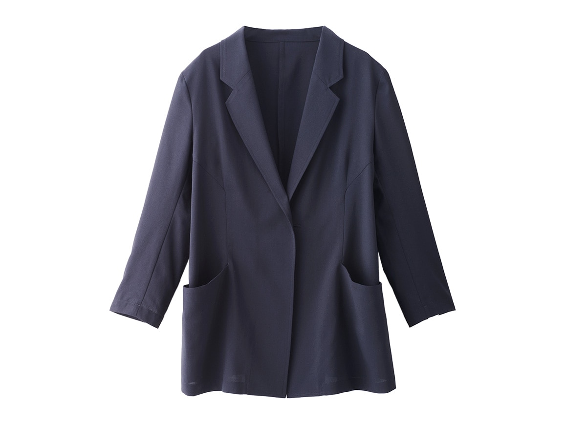 サマーウール混イージーテーラードジャケット(02_M 01_ホワイト